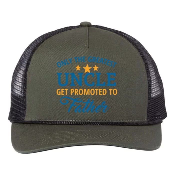 Only The Greatest Uncle Get Promoted To Father Gift Retro Rope Trucker Hat Cap