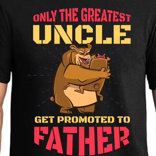 Only The Greatest Uncle Get Promoted To Father With A Bear Gift Pajama Set