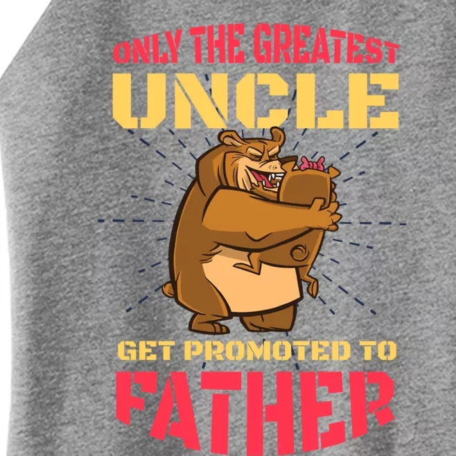 Only The Greatest Uncle Get Promoted To Father With A Bear Gift Women’s Perfect Tri Rocker Tank