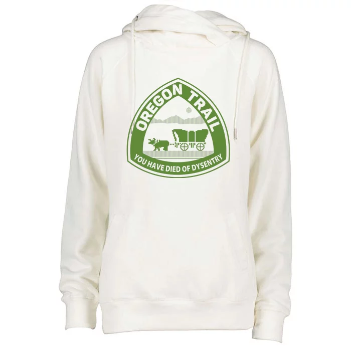 Oregon Trail Green Womens Funnel Neck Pullover Hood