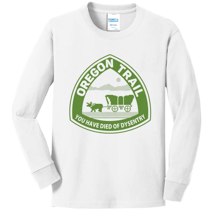 Oregon Trail Green Kids Long Sleeve Shirt