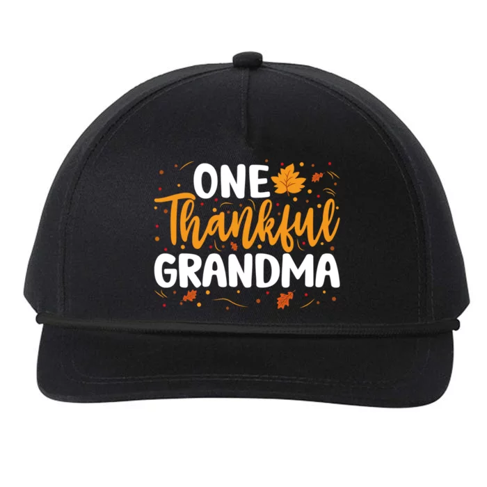 One Thankful Grandma Matching Family Fall Thanksgiving Gift Snapback Five-Panel Rope Hat