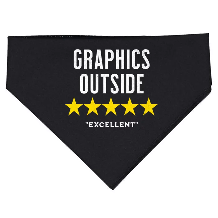 Outside The Graphics Were Excellent Outdoor Nature Ratings Funny Gift USA-Made Doggie Bandana