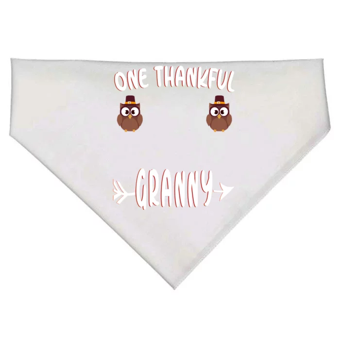 One Thankful Granny Family Thanksgiving Day Turkey Funny Gift USA-Made Doggie Bandana