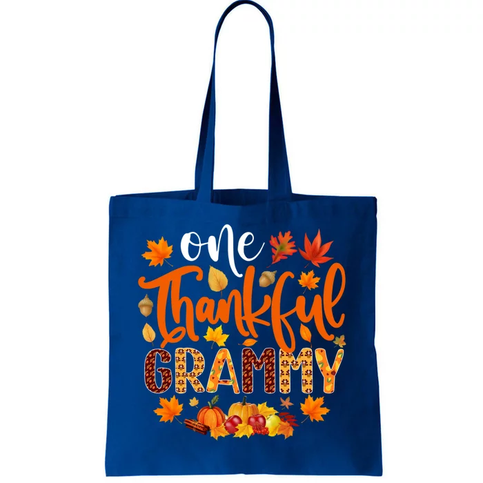 One Thankful Grammy Gift Funny Fall Autumn Thanksgiving Cool Gift Tote Bag