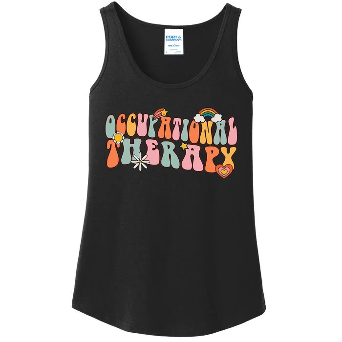 Occupational Therapy Groovy Retro Vintage Cute Ladies Essential Tank