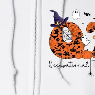 Occupational Therapist Halloween Ghost Witch Pumpkin Full Zip Hoodie