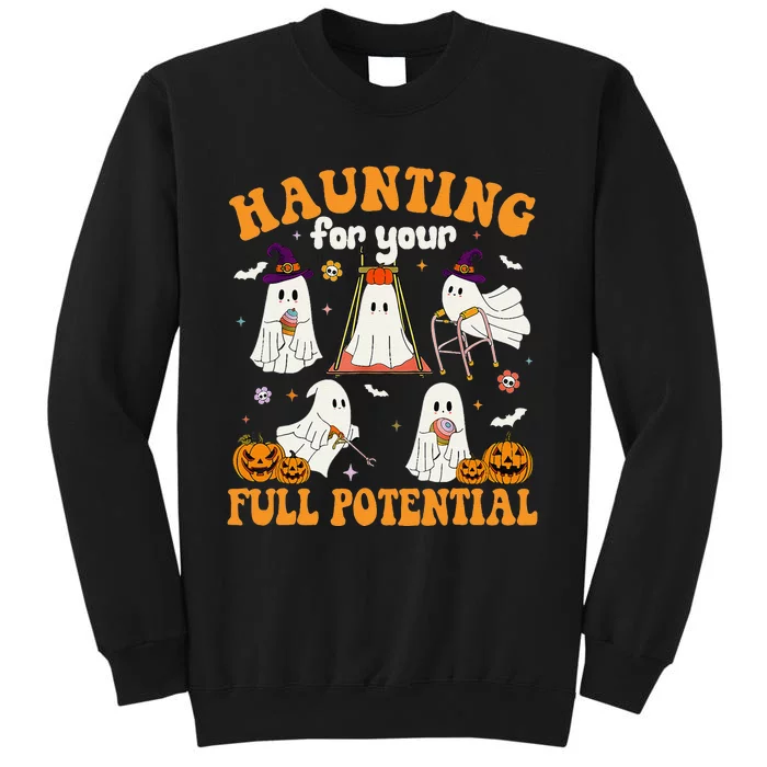 Occupational Therapy Haunting Your Full Potential Halloween Tall Sweatshirt