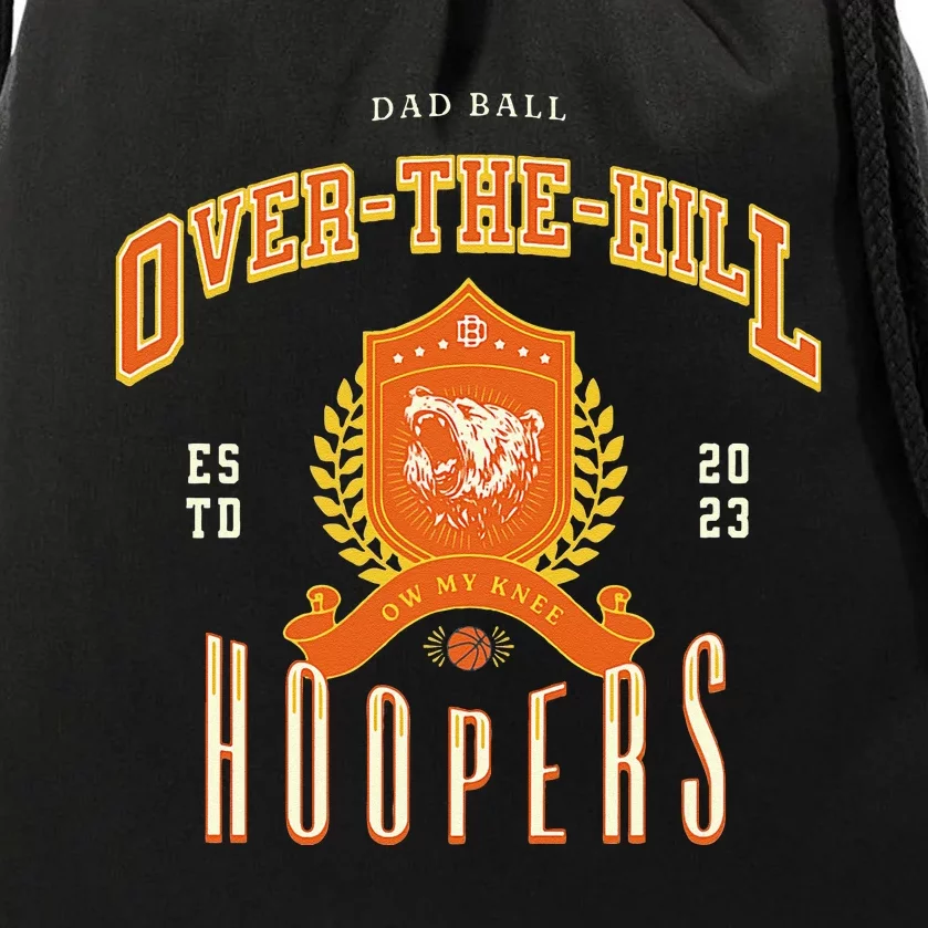 OVER THE HILL HOOPER Funny Fathers Day Basketball Drawstring Bag