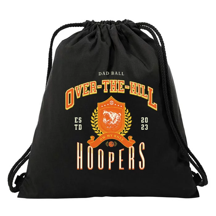 OVER THE HILL HOOPER Funny Fathers Day Basketball Drawstring Bag