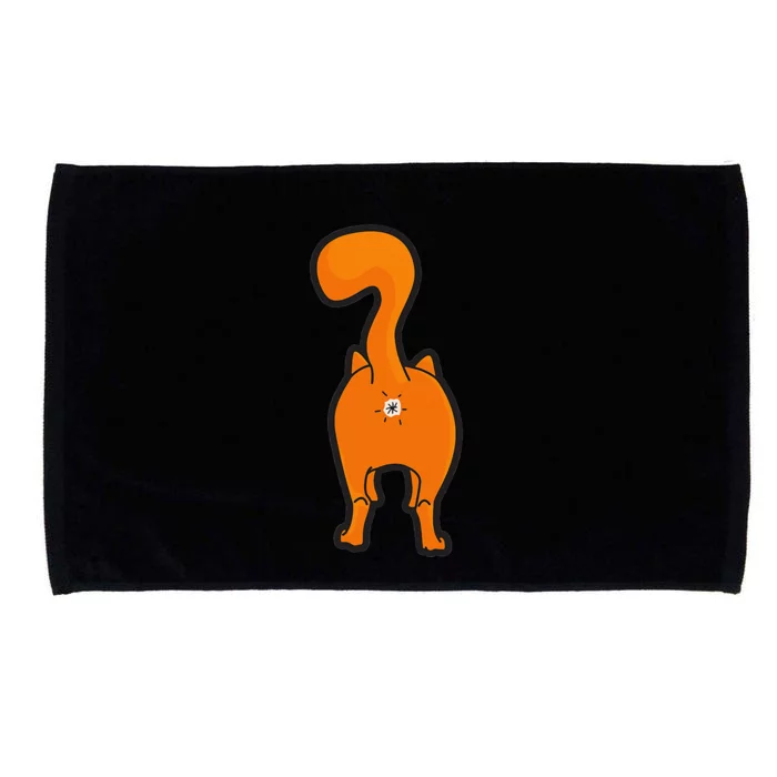 Orange Tabby Happy Kitty Cat Butt Funny Microfiber Hand Towel