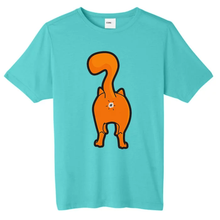 Orange Tabby Happy Kitty Cat Butt Funny ChromaSoft Performance T-Shirt