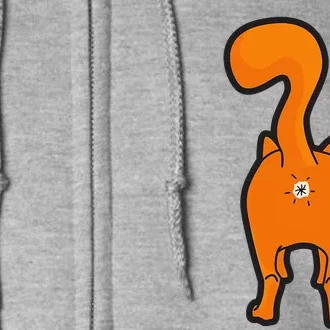 Orange Tabby Happy Kitty Cat Butt Funny Full Zip Hoodie