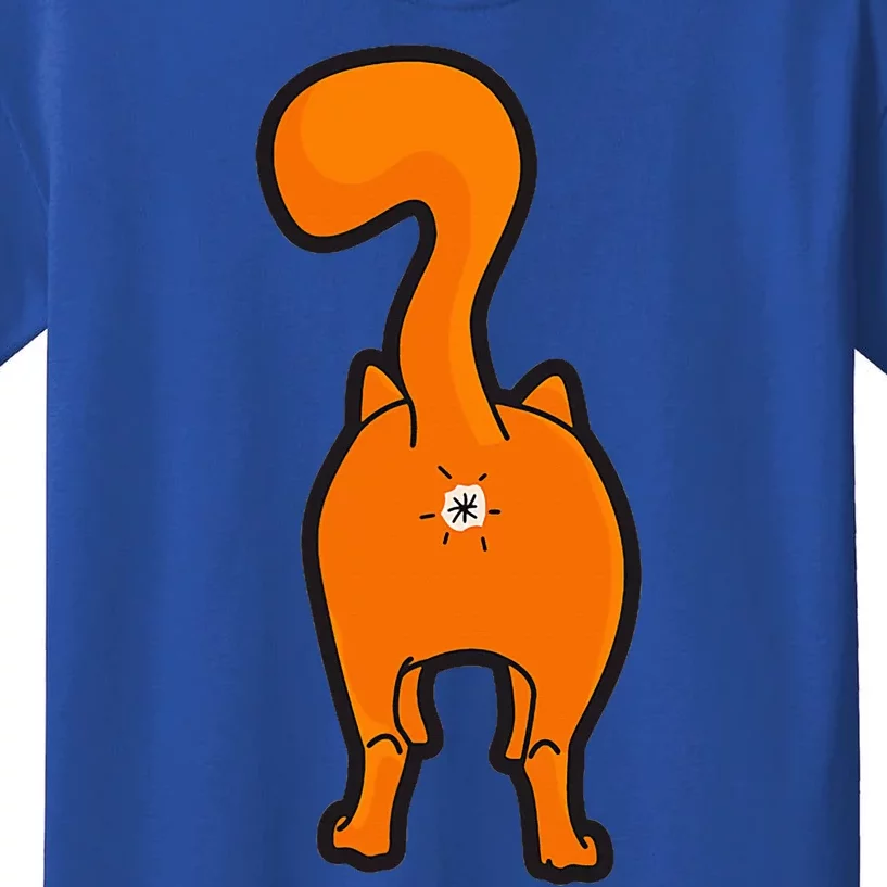 Orange Tabby Happy Kitty Cat Butt Funny Kids T-Shirt