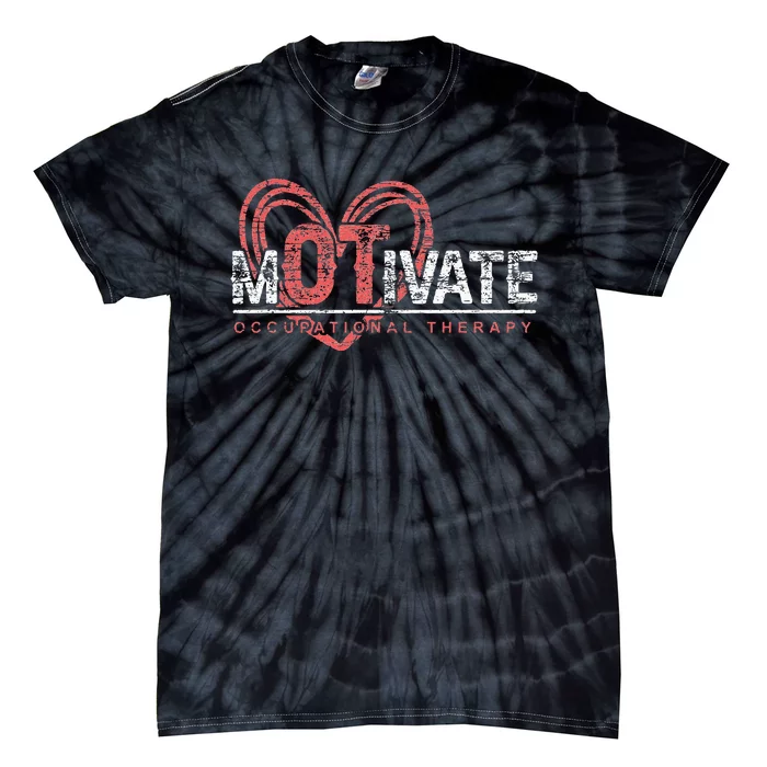 OTA Therapist Healthcare Heart Motivate Occupational Therapy Tie-Dye T-Shirt