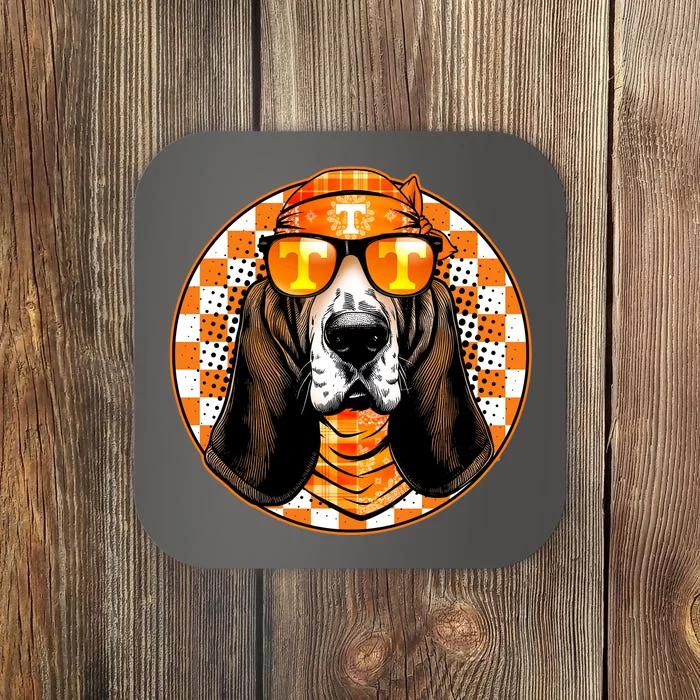 Orange Tennessee Hound College Football Sports Fan Coaster