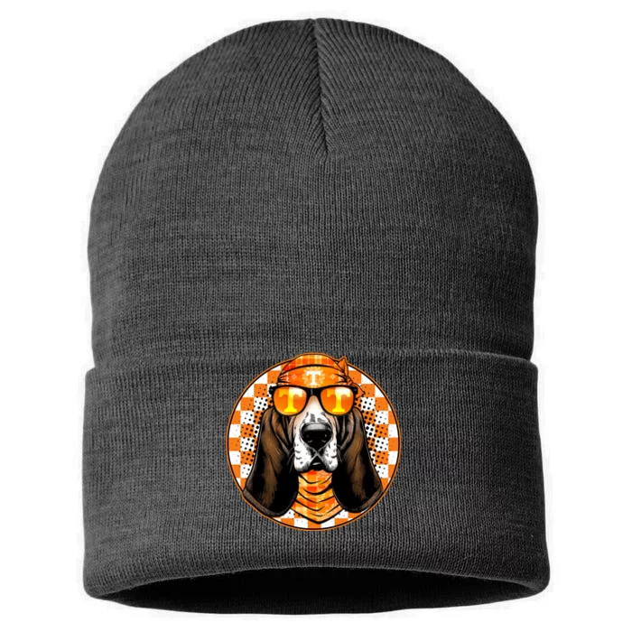 Orange Tennessee Hound College Football Sports Fan Sustainable Knit Beanie