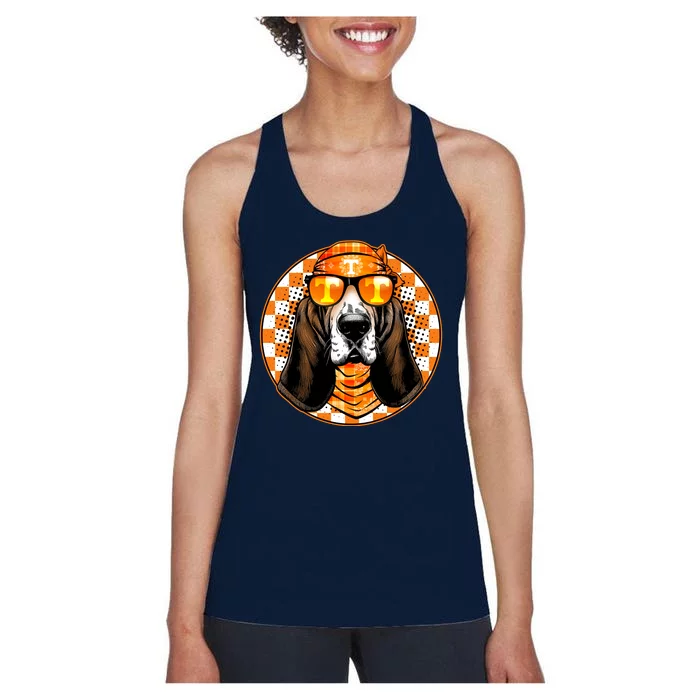 Orange Tennessee Hound College Football Sports Fan Women's Racerback Tank