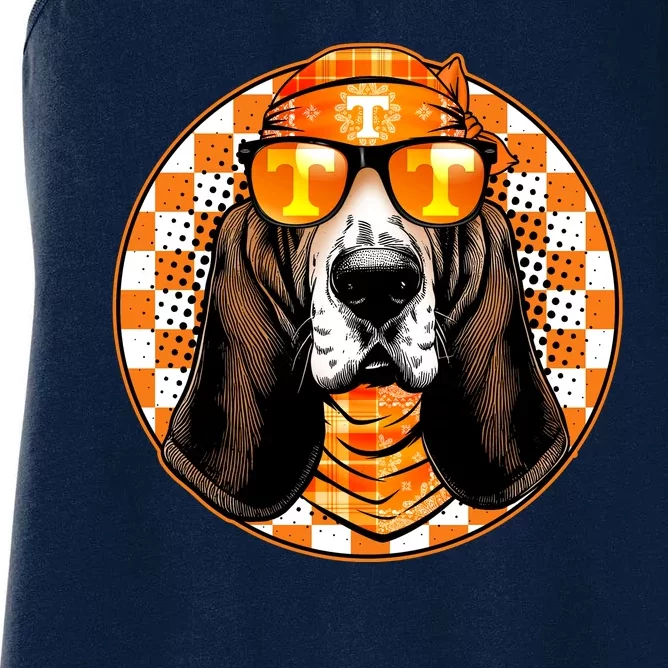 Orange Tennessee Hound College Football Sports Fan Women's Racerback Tank