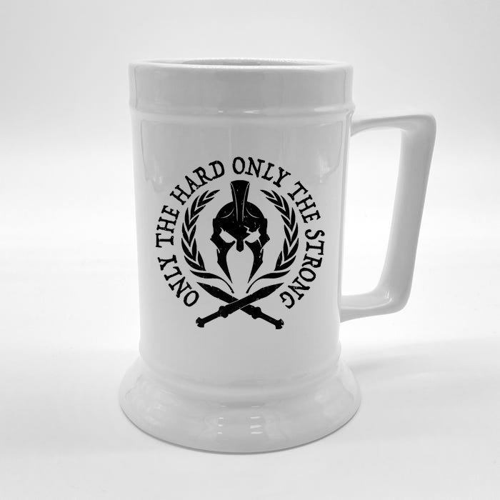 ONLY THE HARD ONLY THE STRONG SPARTAN Front & Back Beer Stein