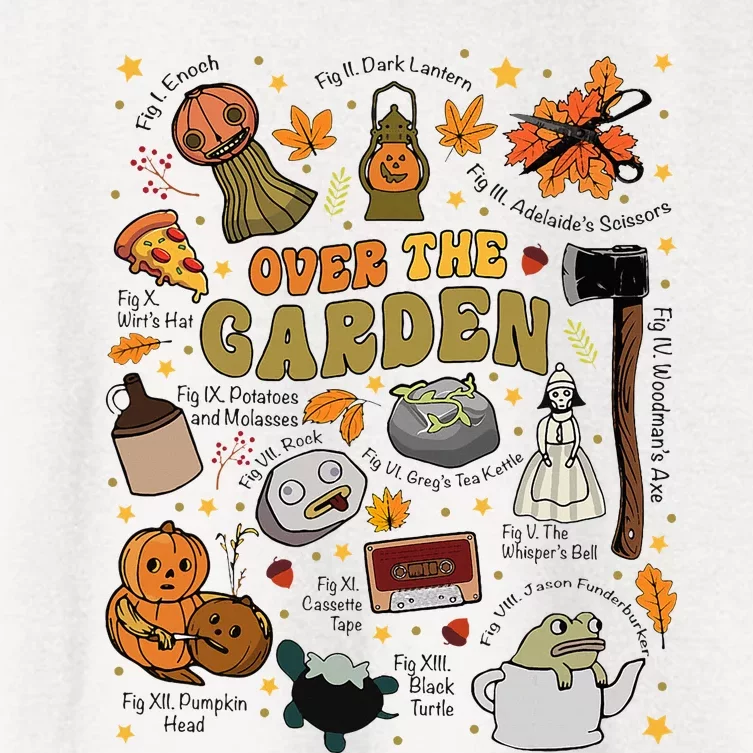 Over The Halloween Garden Wall Pumpkin Fall Thanksgiving Women's Crop Top Tee