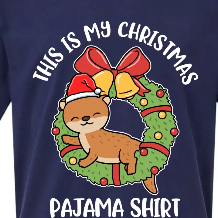 Otter This Is My Christmas Pajama Gift Sueded Cloud Jersey T-Shirt