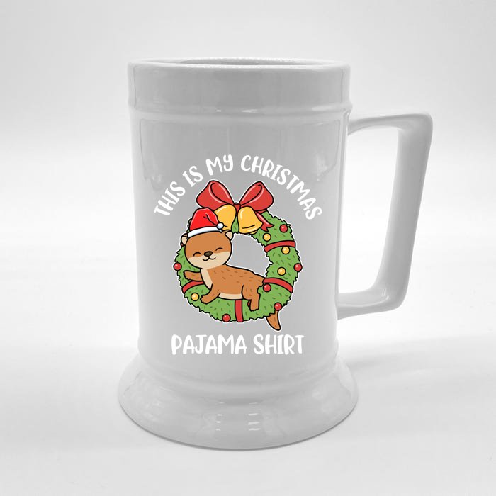 Otter This Is My Christmas Pajama Gift Front & Back Beer Stein