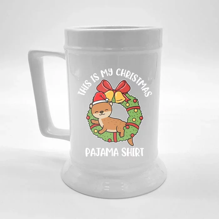 Otter This Is My Christmas Pajama Gift Front & Back Beer Stein