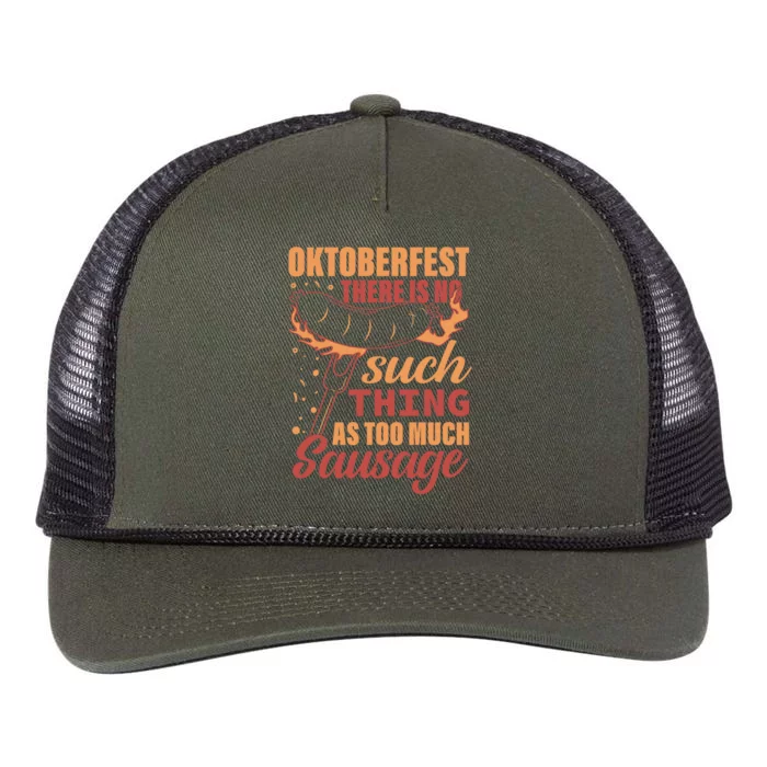 Oktoberfest There Is No Such Thing As Too Much Sausage Gift Retro Rope Trucker Hat Cap