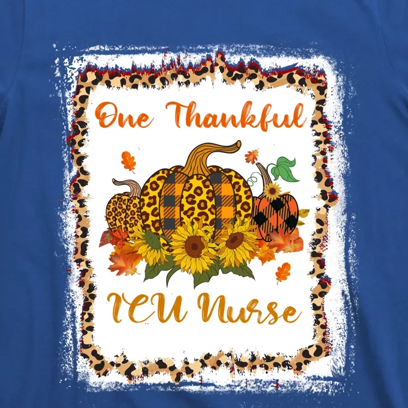 One Thankful Icu Nurse Thanksiving Blessed Teacher Gift T-Shirt