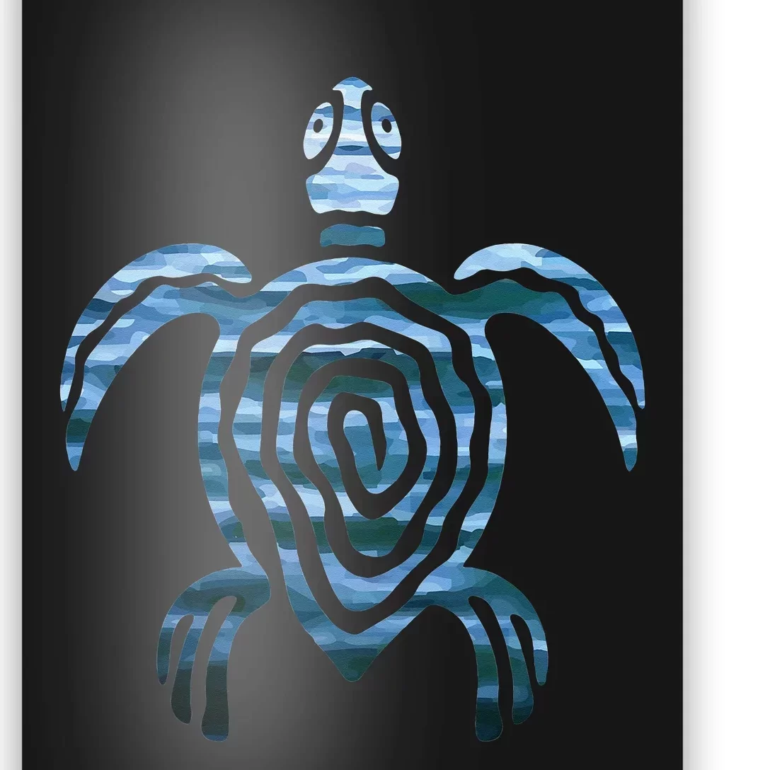 Ocean Turtle In Sea Waves Animal Lover Funny Turtle Life Poster