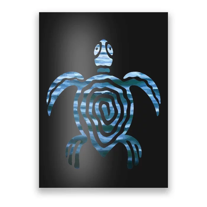 Ocean Turtle In Sea Waves Animal Lover Funny Turtle Life Poster