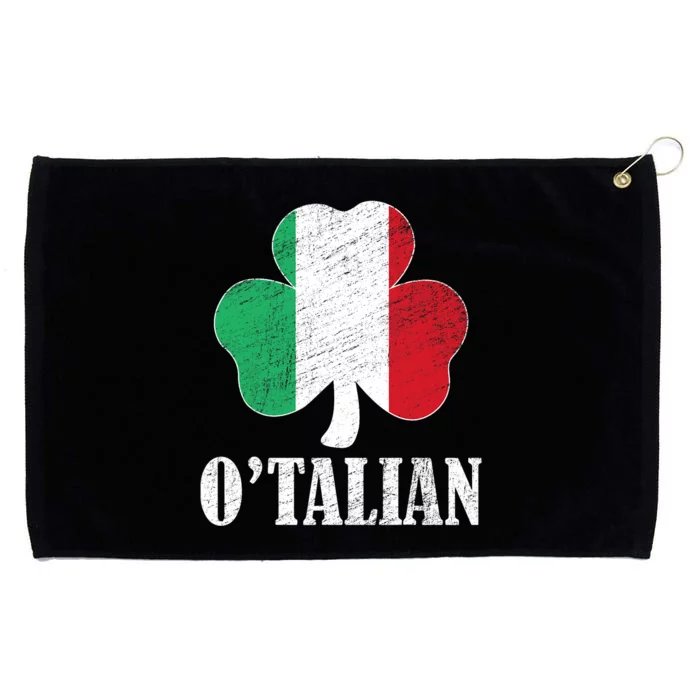 O Talian Italian Funny St Patricks Day Italia Shamrock Flag Grommeted Golf Towel