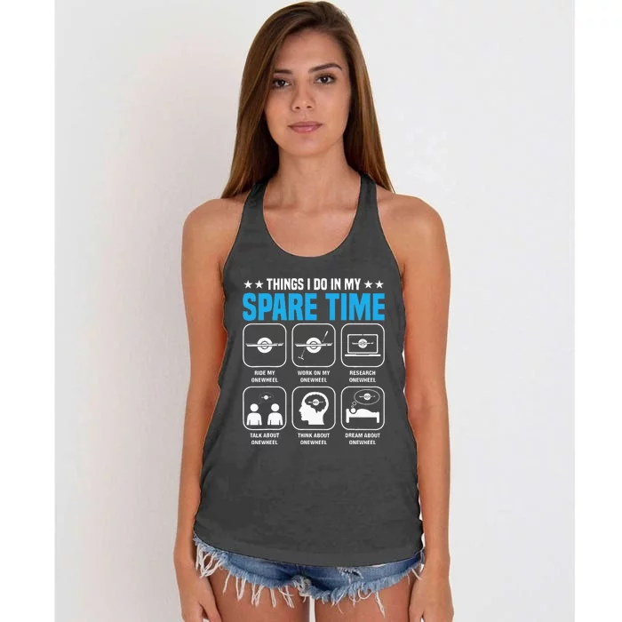 Onewheel Things I Do In My Spare Time One Wheel Women's Knotted Racerback Tank