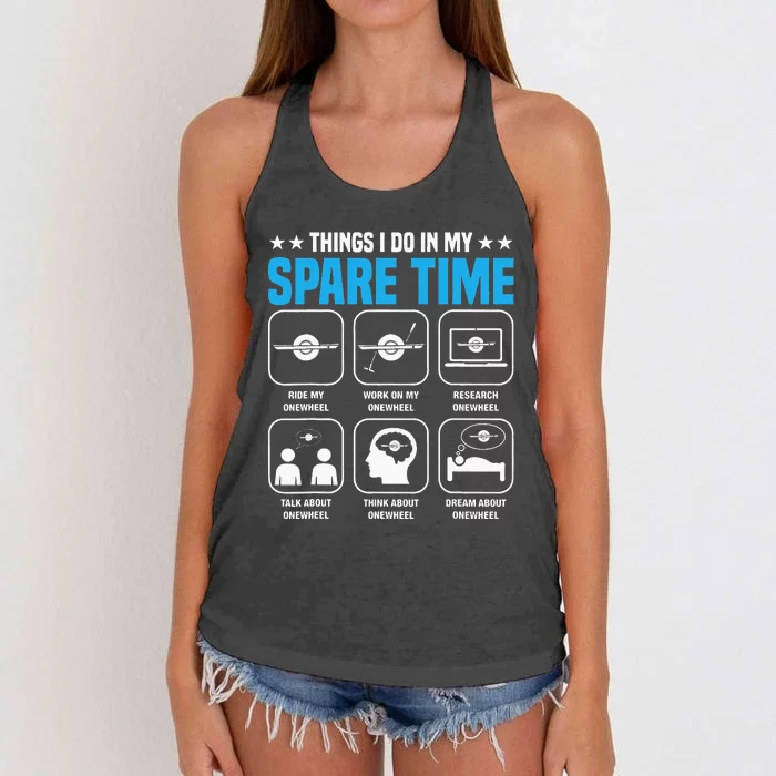 Onewheel Things I Do In My Spare Time One Wheel Women's Knotted Racerback Tank