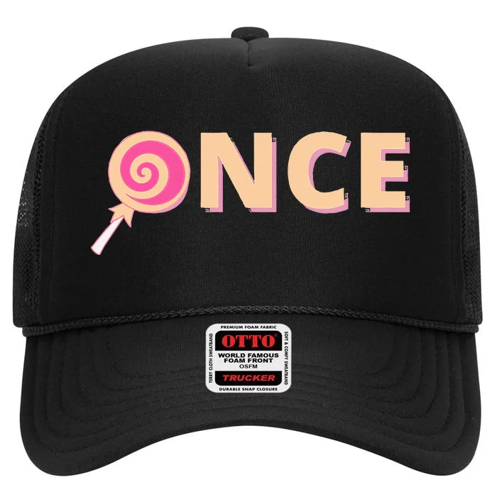 Once Twice Kpop High Crown Mesh Trucker Hat