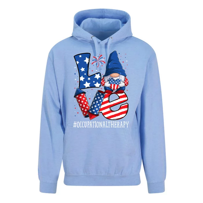 Occupational Therapy Love 4th Of July Gnome Usa Patriotic Gift Unisex Surf Hoodie