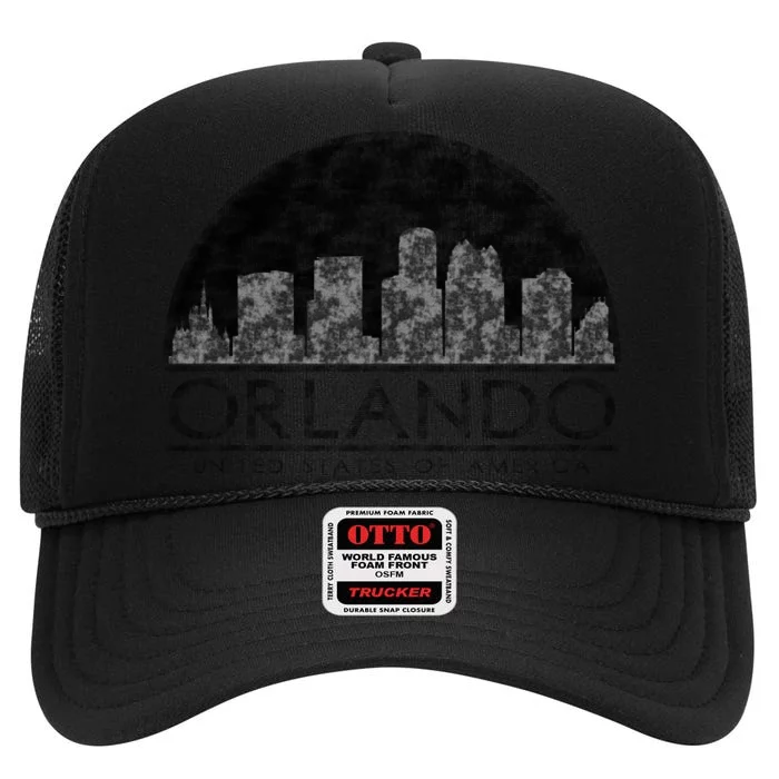 Orlando Texturized Logo High Crown Mesh Trucker Hat