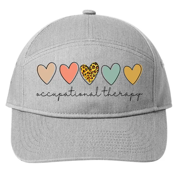 Occupational Therapist Leopard Heart Occupational Therapy 7-Panel Snapback Hat