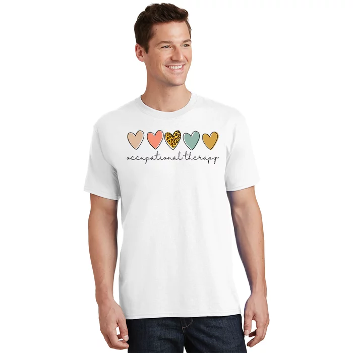 Occupational Therapist Leopard Heart Occupational Therapy T-Shirt