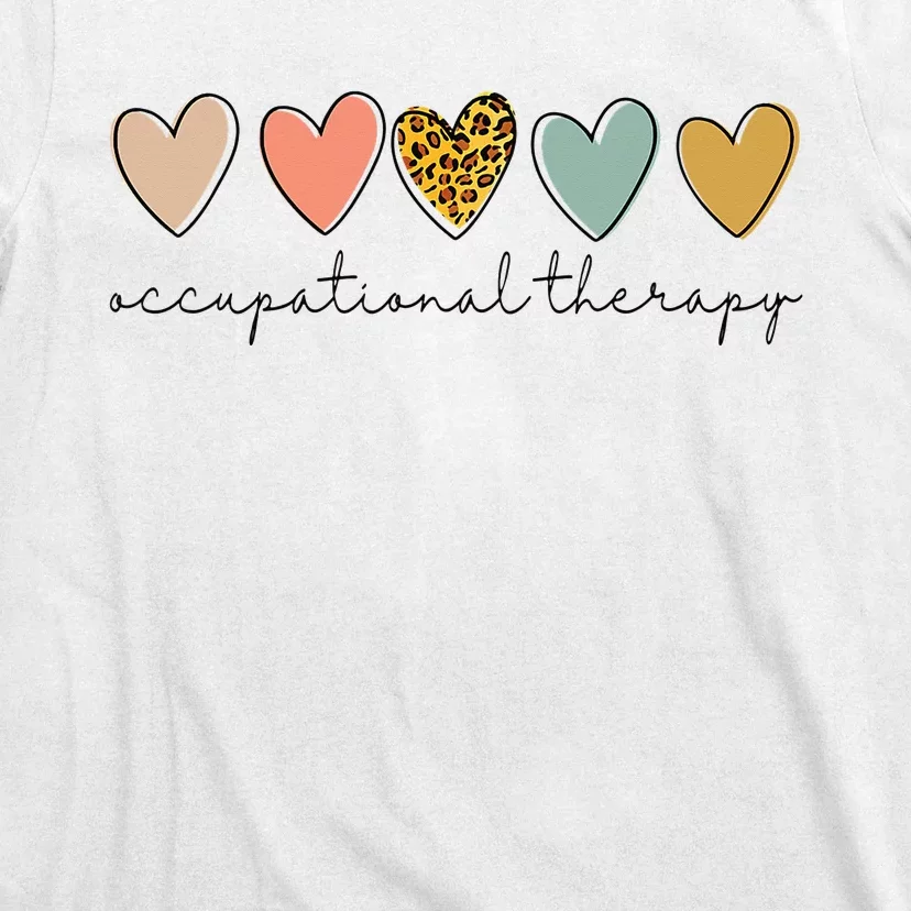 Occupational Therapist Leopard Heart Occupational Therapy T-Shirt