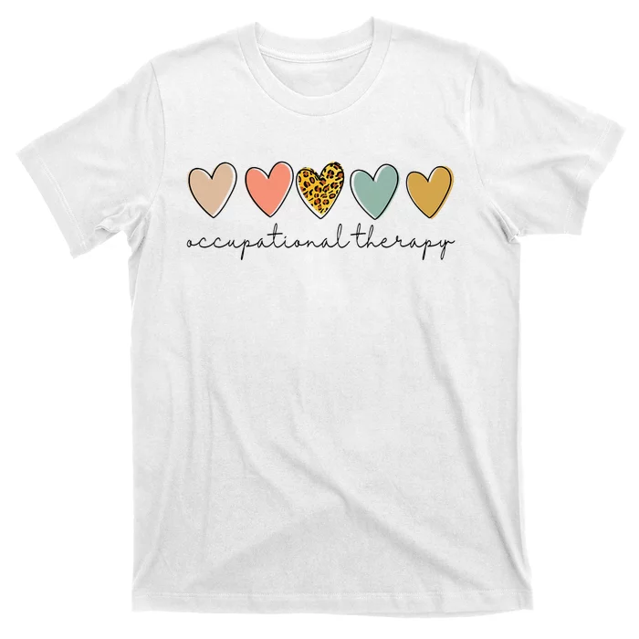 Occupational Therapist Leopard Heart Occupational Therapy T-Shirt