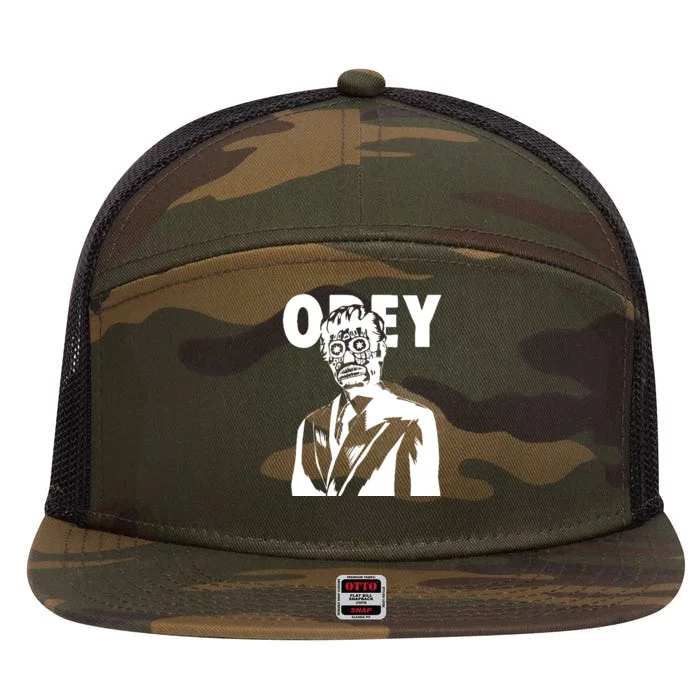 Obey They Live 7 Panel Mesh Trucker Snapback Hat