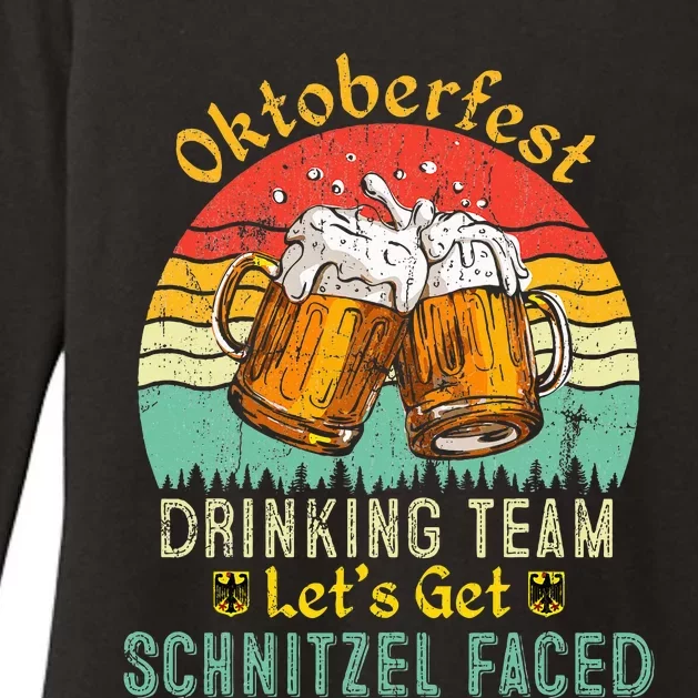 Oktoberfest Team Lets Get Schnitzel Faced German Womens CVC Long Sleeve Shirt