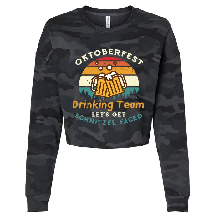 Oktoberfest Team Lets Get Schnitzel Faced German Cropped Pullover Crew