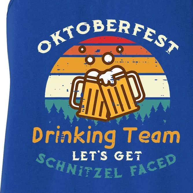 Oktoberfest Team Lets Get Schnitzel Faced German Women's Racerback Tank