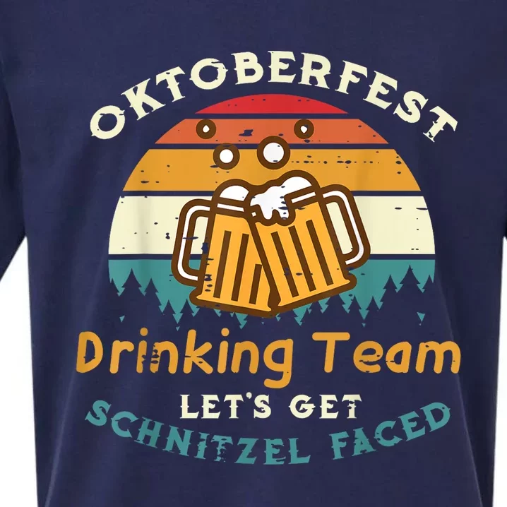 Oktoberfest Team Lets Get Schnitzel Faced German Sueded Cloud Jersey T-Shirt