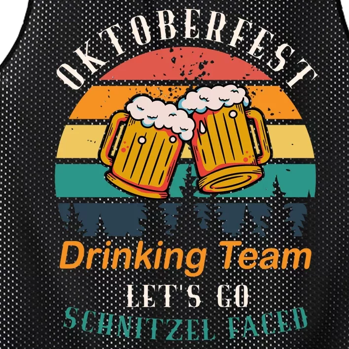 Oktoberfest Team Lets Get Schnitzel Faced Mesh Reversible Basketball Jersey Tank