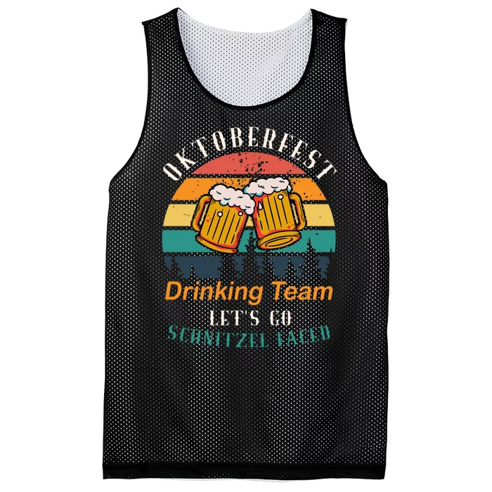 Oktoberfest Team Lets Get Schnitzel Faced Mesh Reversible Basketball Jersey Tank