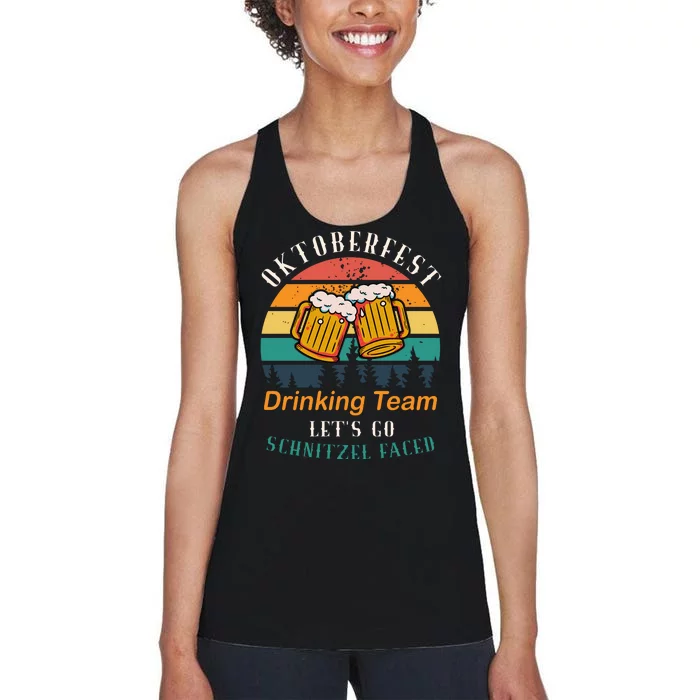 Oktoberfest Team Lets Get Schnitzel Faced Women's Racerback Tank